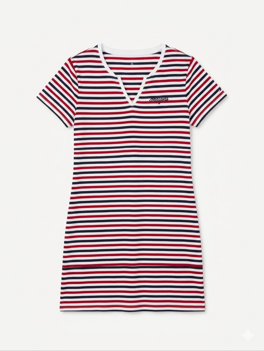 Tommy Hilfiger red/black/white V-neck short t-shirt dress, L. EUC.